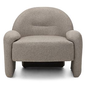 Upholstered Armchair Sheli Beige-Grey Mélange, Boucle, Rounded Shapes