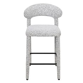 Upholstered Bar Stool Hiroki, Beige-Grey Melange