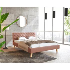 Upholstered Bed Kalifornia 140 x 200 cm - Old Pink