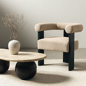 Upholstered Chair Chili Beige/Black, Rubberwood