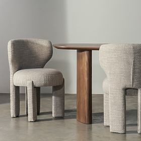 Upholstered Chair Elaine Beige, Rounded Shape, lectus