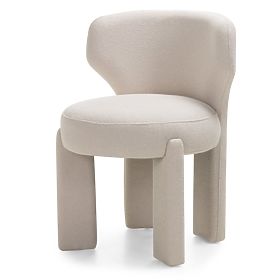 Upholstered Chair Elaine Cream, Boucle, Rounded Shapes, lectus