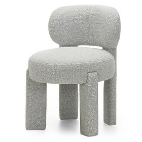 Upholstered Chair Falone Gray, Boucle, Rounded Shapes, lectus