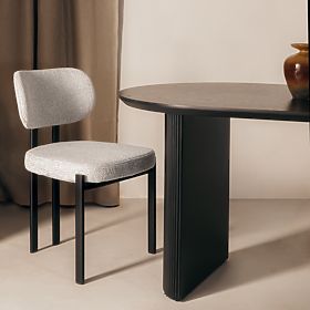 Upholstered Chair Flare, Beige/Black Legs, lectus