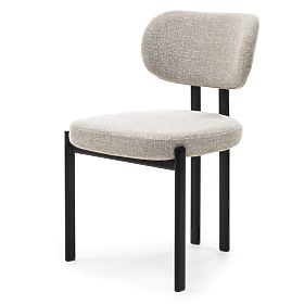 Upholstered Chair Flare, Beige/Black Legs, lectus