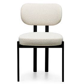 Upholstered Chair Flare, Light Beige/Black Legs