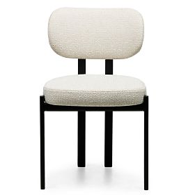 Upholstered Chair Flare, Light Beige/Black Legs