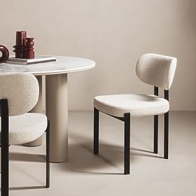 Upholstered Chair Flare, Light Beige/Black Legs