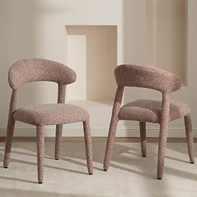 Upholstered Chair Hiroki, Beige-Bordeaux Mélange