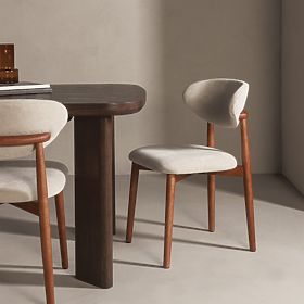 Upholstered Chair Merano Beige/Light Walnut