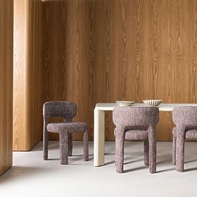 Upholstered Chair Misu, Chocolate/White