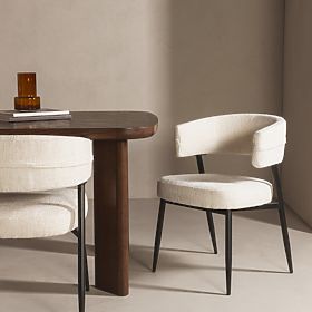 Upholstered Chair Rosario Cream/Black Legs, lectus