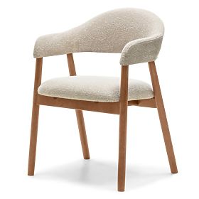 Upholstered Chair Sorrento, Beige, Boucle/Light Walnut