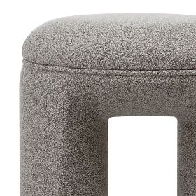 Upholstered Pouf Cove, Rounded, Light Brown