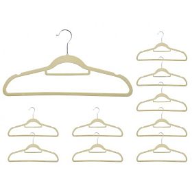 Velour Hanger Maxi Set of 10 - Beige