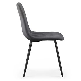 Velvet Upholstered Quilted Chairs Dark Graphite LIVO Black Legs