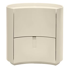 Vena Nightstand with Drawers, Cream White, Rounded, Glossy