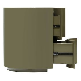 Vena Nightstand with Drawers, Green/Gray, Rounded, Glossy