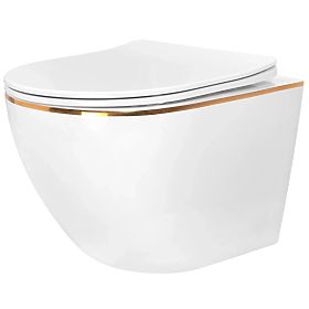 Wall-Hung Toilet Bowl Rea Carlo Mini Tornado GOLD EDGE