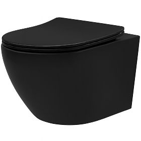 Wall-Hung Toilet Bowl Rea Carlo Mini Tornado NF BLACK MATT, Rea