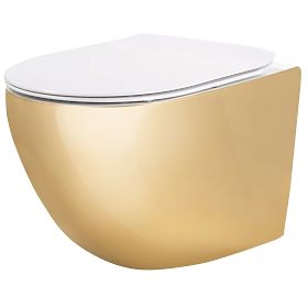 Wall-Hung Toilet Bowl Rea Carlo Mini Tornado NFQ Gold White