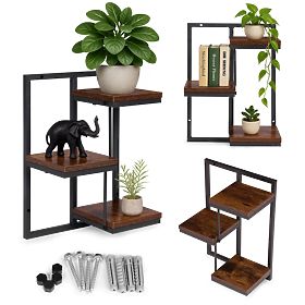 Wall-Mounted Flower Stand Hanging Shelf for Plants Decoration 3 Levels Loft ModernHome