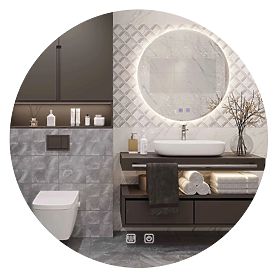 WALL-MOUNTED LED MIRROR 50cm HZJ050