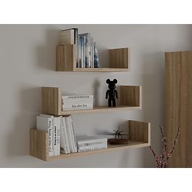 Wall Mounted Shelf MOBI 3P SONOMA OAK