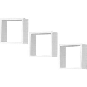 WALL SHELF K 25x25cm SET OF 3 WHITE