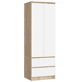 WARDROBE STAR S 60 cm 2 DOORS 2 DRAWERS PK SONOMA / WHITE