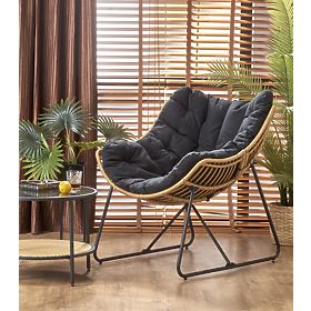 WHISPER armchair - black / natural