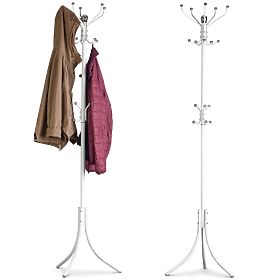 White Clothing Rack with 16 Hooks, MODERNHOME