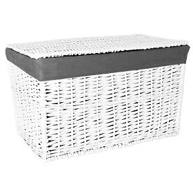 Wicker Chest 105L 66x40x40 cm White-Grey
