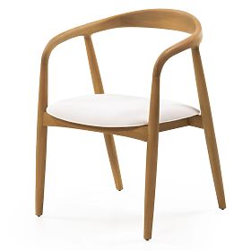 Wooden Chair Ludvika, Rounded, Natural/Ecru
