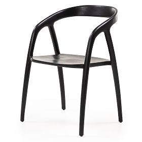 Wooden Chair Sande Rounded, Black, Teak Wood, lectus