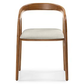 Wooden Chair Sande Rounded, Natural/Cream, Teak Wood, lectus