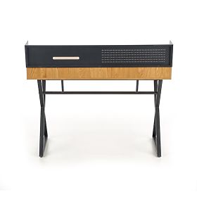 Writing Desk B43 - Golden Oak / Black, Halmar