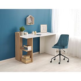 Writing Desk FINO - Golden Oak / White, Halmar